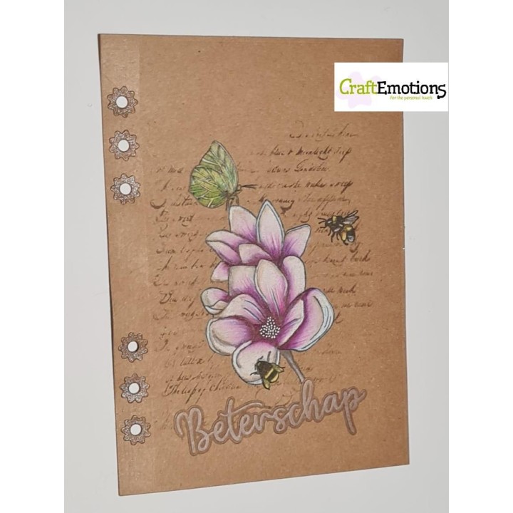 (3018)CraftEmotions clearstamps A5 - Blossom - Magnolia
