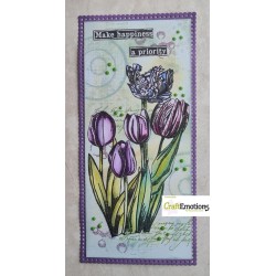 (3019)CraftEmotions clearstamps A5 - Blossom - Tulips