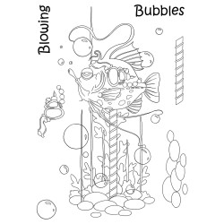 (LCMC012)The Card Hut Mythical Creatures Bubbles Clear Stamps
