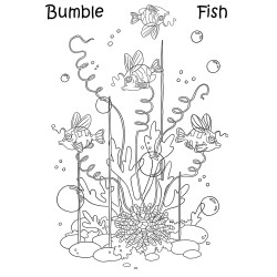 (LCMC011)The Card Hut Mythical Creatures Bumble Fish Clear Stamps