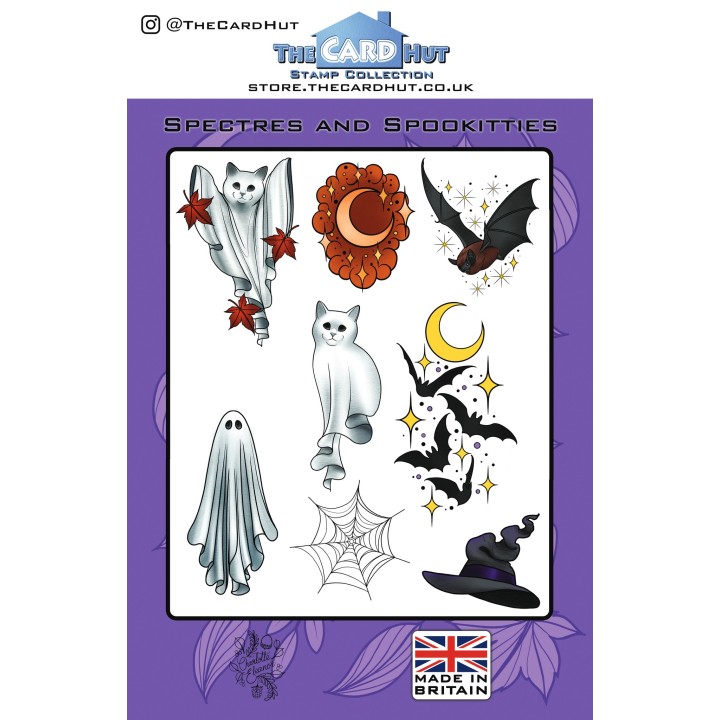 (CEDH02)The Card Hut Spectres and Spookitties Clear Stamps