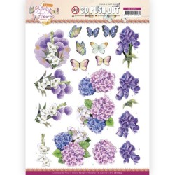 (SB10642)3D Push Out - Jeanine's Art - Perfect Butterfly Flowers - Hydrangea