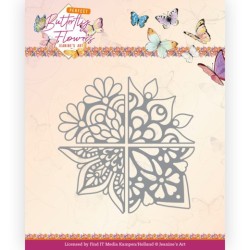 (JAD10151)Dies - Jeanine's Art - Perfect Butterfly Flowers - 4-in-1 Corner