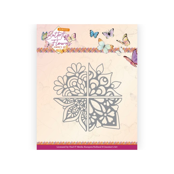 (JAD10151)Dies - Jeanine's Art - Perfect Butterfly Flowers - 4-in-1 Corner