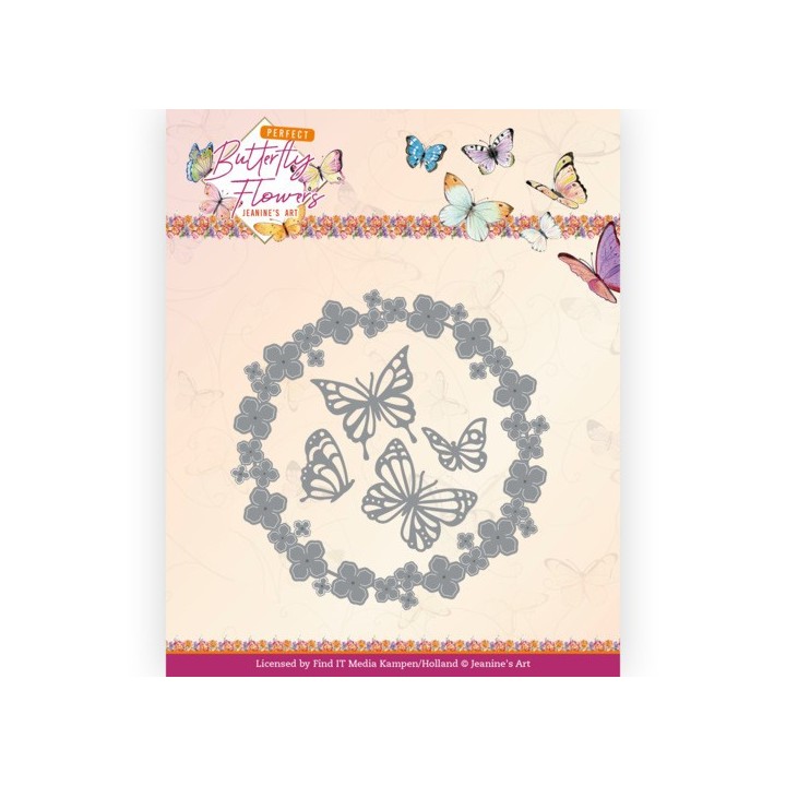(JAD10152)Dies - Jeanine's Art - Perfect Butterfly Flowers - Butterfly Wreath