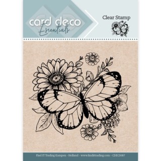 (CDECS087)Card Deco Essentials Clear Stamps - Butterfly Flower