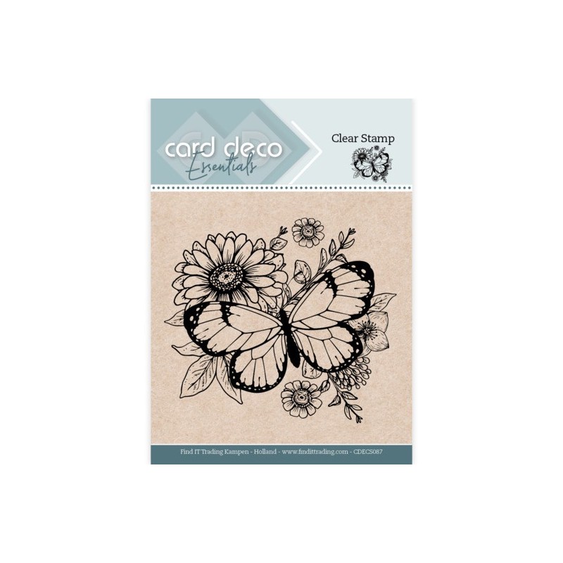 (CDECS087)Card Deco Essentials Clear Stamps - Butterfly Flower