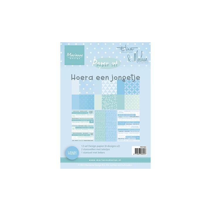 (PB7063)Pretty Papers bloc A5 Hoera een jongetje