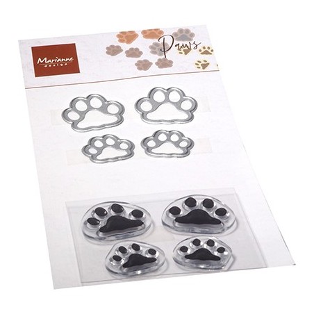 (CS1088)Clear Stamp & dies Paws