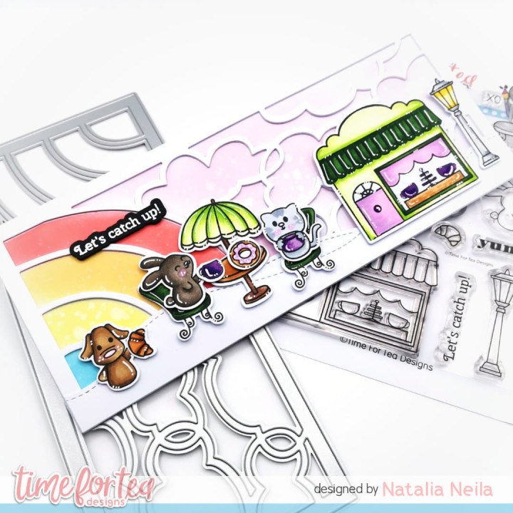 (T4T/838/Caf/Cle)Time For Tea Designs Cafe Critters Clear Stamps