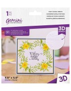 (GEM-EF5.5-3D-FFLW)Gemini Fancy Floral Wreath 3D Embossing Folder