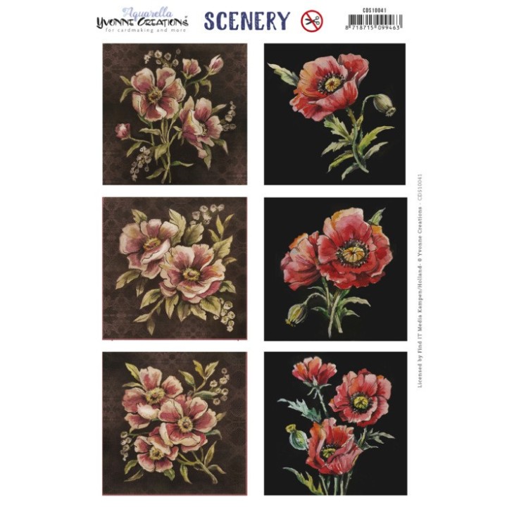 (CDS10041)Scenery - Yvonne Creations - Aquarella - Poppies square
