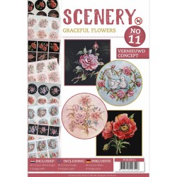 (POS10011)Push Out book Scenery 11 - Graceful Flowers