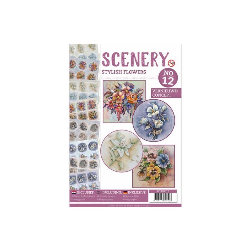 (POS10012)Push Out book Scenery 12 - Stylish Flowers