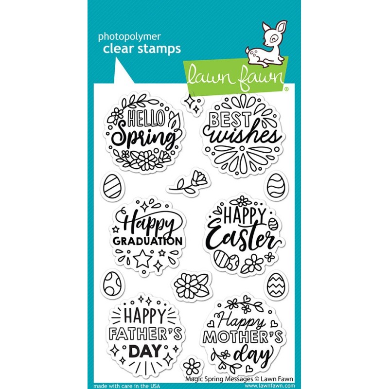 (LF2782)Lawn Fawn Magic Spring Messages Clear Stamps