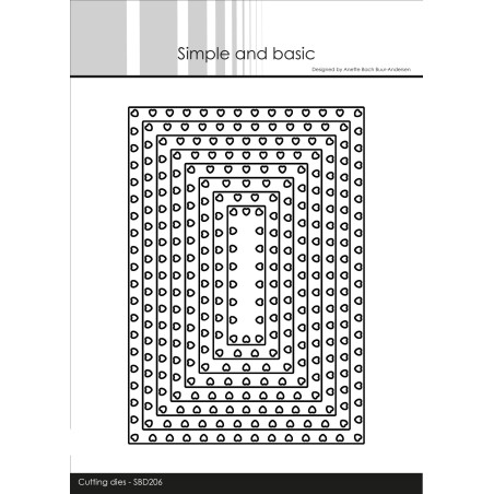 (SDB206)Simple and Basic Heart Framed Rectangle Cutting Dies