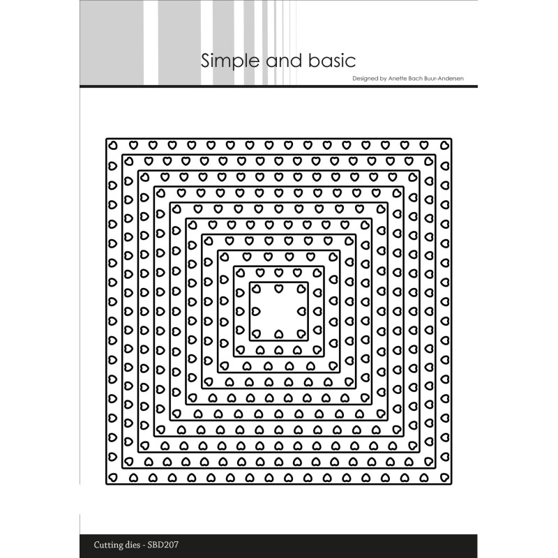 (SDB207)Simple and Basic Heart Framed Square Cutting Dies