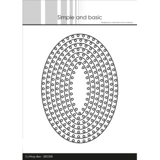 (SDB208)Simple and Basic Heart Framed Oval Cutting Dies