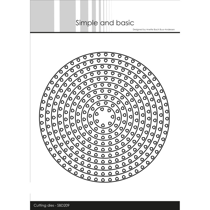 (SDB209)Simple and Basic Heart Framed Circles Cutting Dies