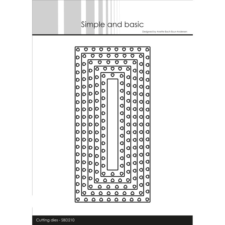 (SDB210)Simple and Basic Heart Framed Mini Slim Cutting Dies