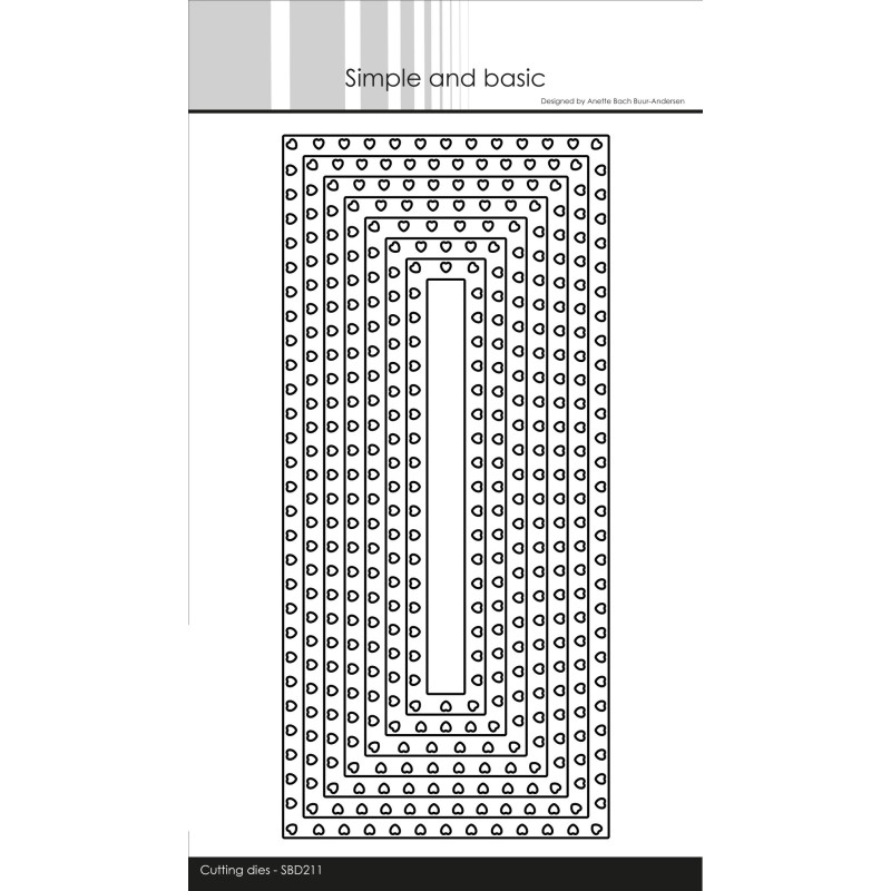 (SDB211)Simple and Basic Heart Framed Slimcard Cutting Dies