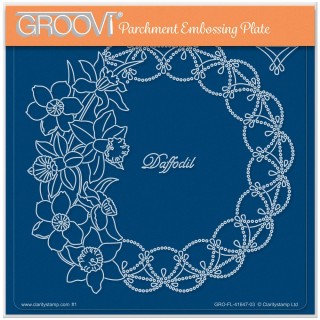 (GRO-FL-41647-03)Groovi Plate A5 LINDA'S DAFFODIL & LACE