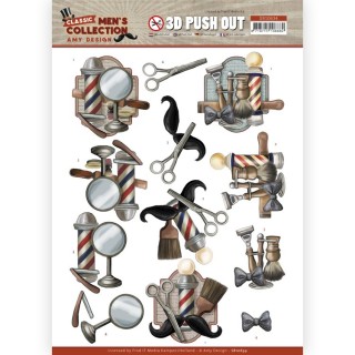 (SB10634)3D Push Out - Amy Design - Classic men's Collection - Barber