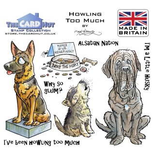 (MBDH003)The Card Hut In The Doghouse: Howling Too much Clear Stamps