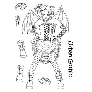 (LRFF009)The Card Hut Urban Gothic Fairy Clear Stamps