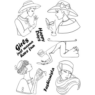 (DK002)The Card Hut Girls Just Wanna Have Fun Clear Stamps