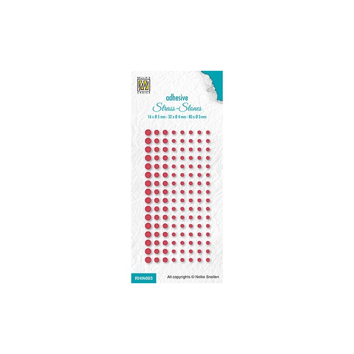 (RHIN003)Rhinestones, Set 3 Christmas red col. 206