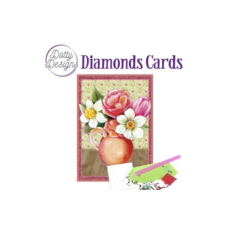 (DDDC1074)Dotty Designs Diamond Cards - Vase with Flowers