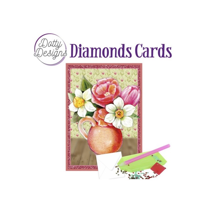 (DDDC1074)Dotty Designs Diamond Cards - Vase with Flowers
