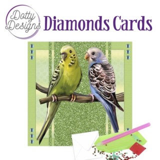 (DDDC1076)Dotty Designs Diamond Cards - Parakeets
