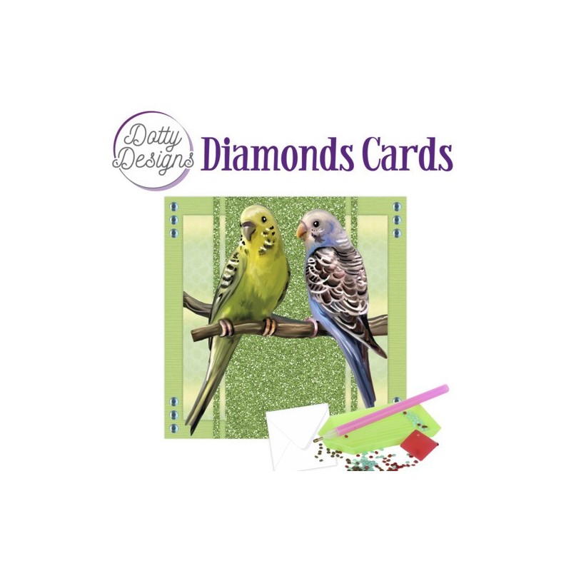 (DDDC1076)Dotty Designs Diamond Cards - Parakeets