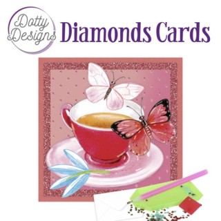 (DDDC1077)Dotty Designs Diamond Cards - Tea with butterflies
