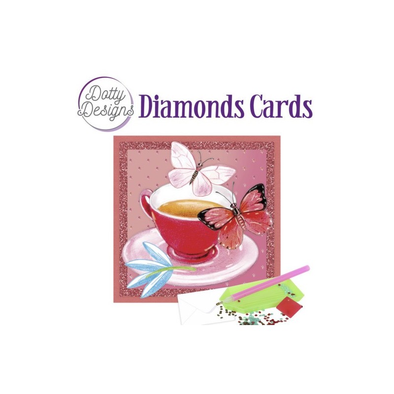 (DDDC1077)Dotty Designs Diamond Cards - Tea with butterflies