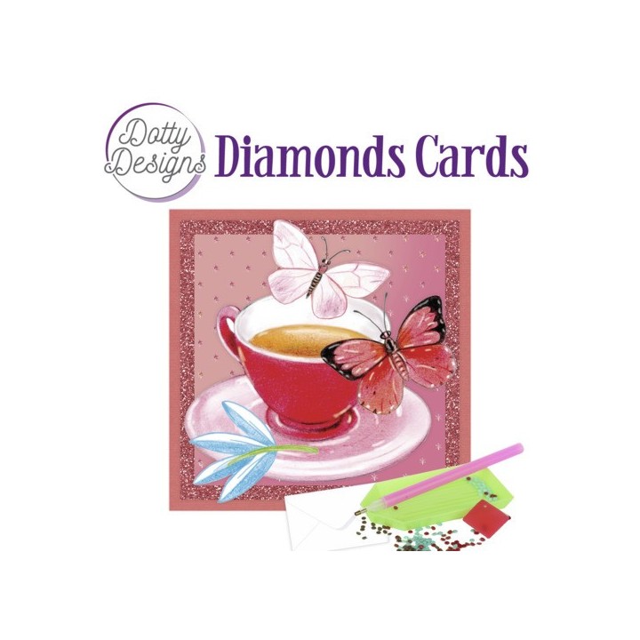 (DDDC1077)Dotty Designs Diamond Cards - Tea with butterflies