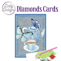 (DDDC1078)Dotty Designs Diamond Cards - Teapot with butterflies