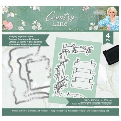 (S-CLANE-STD-HSAV)Crafter's Companion Country Lane Stamp & Die Hanging Sign and Vines