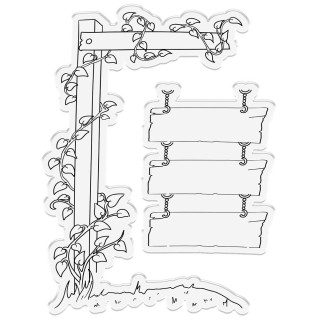 (S-CLANE-STD-HSAV)Crafter's Companion Country Lane Stamp & Die Hanging Sign and Vines