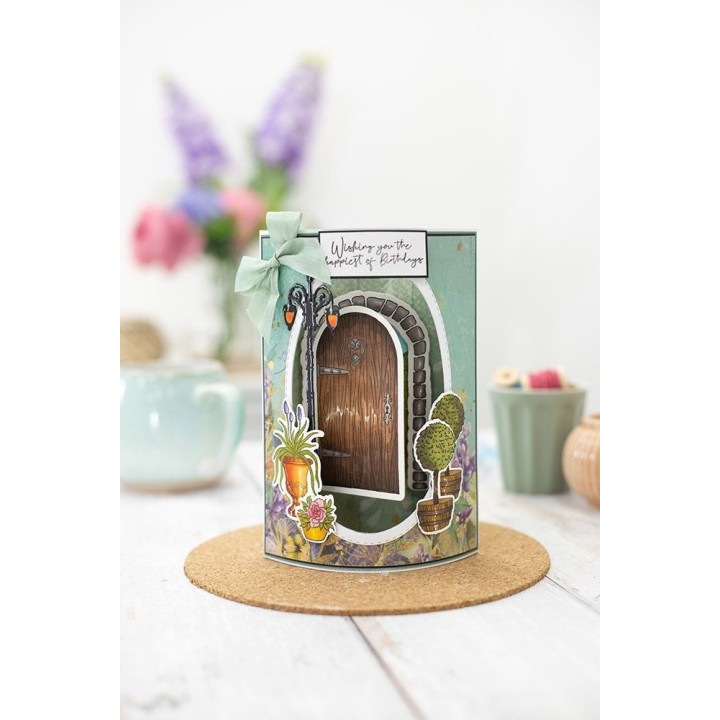 (S-CLANE-STD-PINP)Crafter's Companion Country Lane Stamp & Die Perennials in Pots