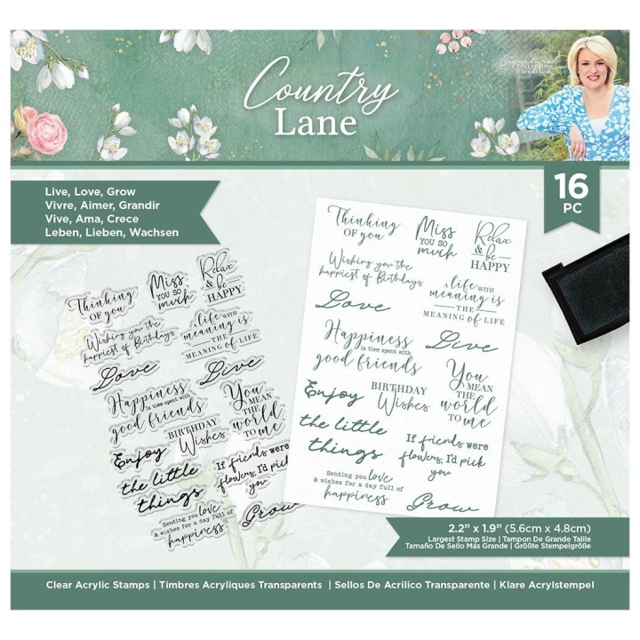 (S-CLANE-ST-LLG)Crafter's Companion Country Lane Clear Stamps Live, Love, Grow