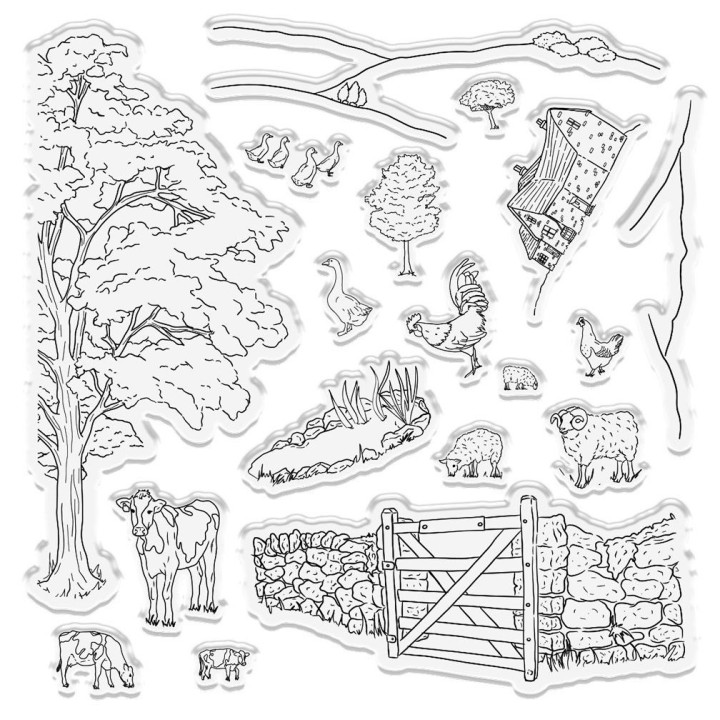 (S-CLANE-ST-IDME)Crafter's Companion Country Lane Clear Stamps Idyllic Meadow