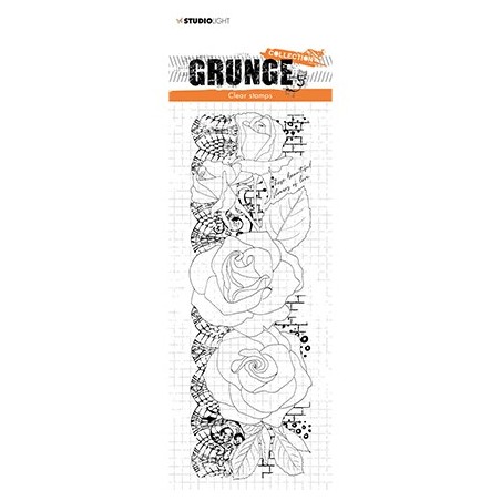 (SL-GR-STAMP202)Studio Light SL Clear Stamp Roses Grunge Collection nr.202