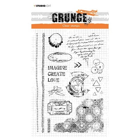 (SL-GR-STAMP206)Studio Light SL Clear Stamp Elements love Grunge Collection nr.206