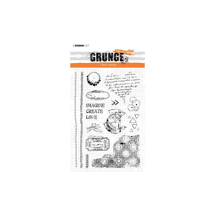 (SL-GR-STAMP206)Studio Light SL Clear Stamp Elements love Grunge Collection nr.206