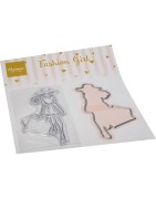 (CS1089)Clear Stamp & dies Fashion Girl