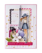 (CS1089)Clear Stamp & dies Fashion Girl