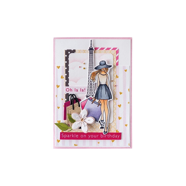 (CS1089)Clear Stamp & dies Fashion Girl